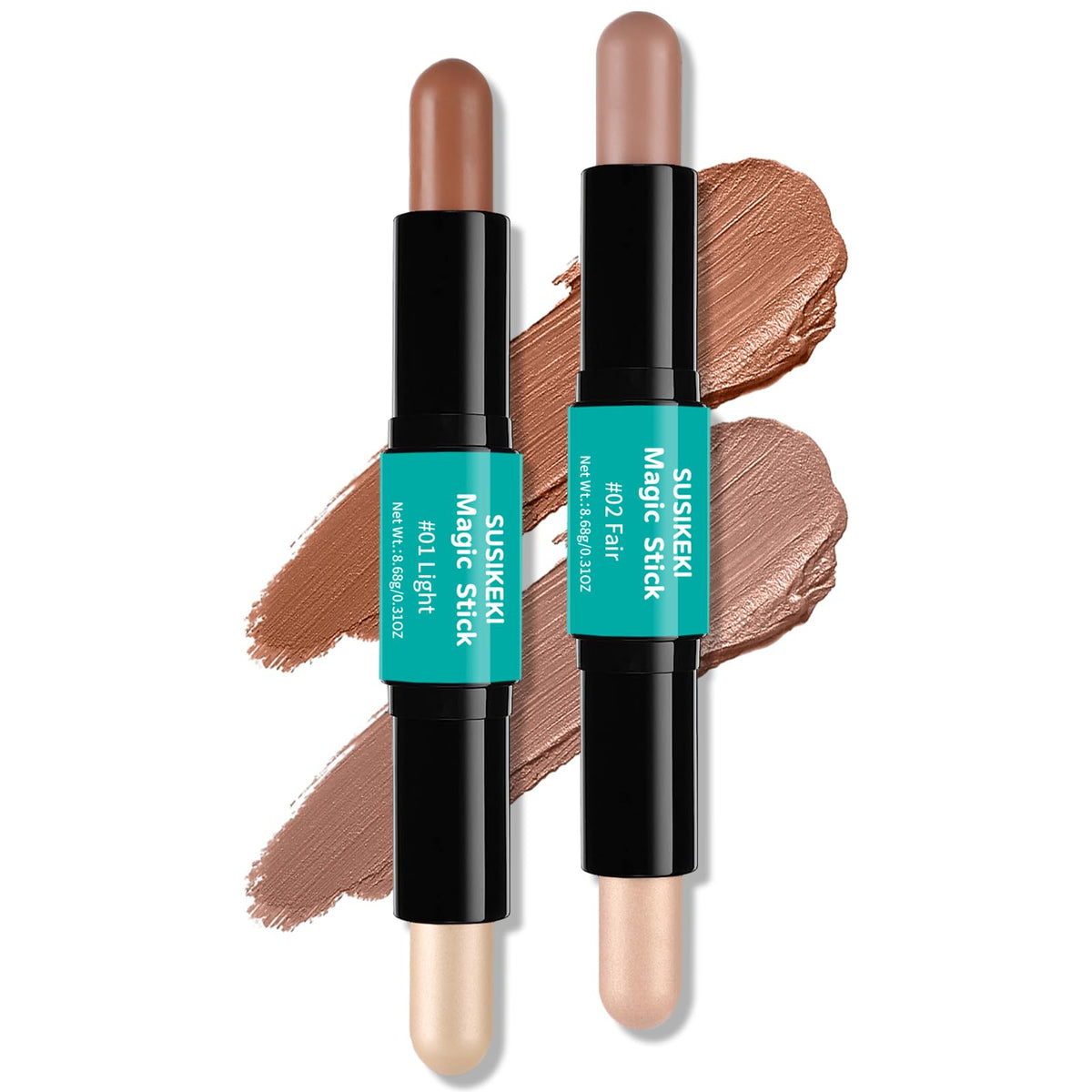 SUSIKEKI Contour Stick double-face pour sculpter le visage avec précision.