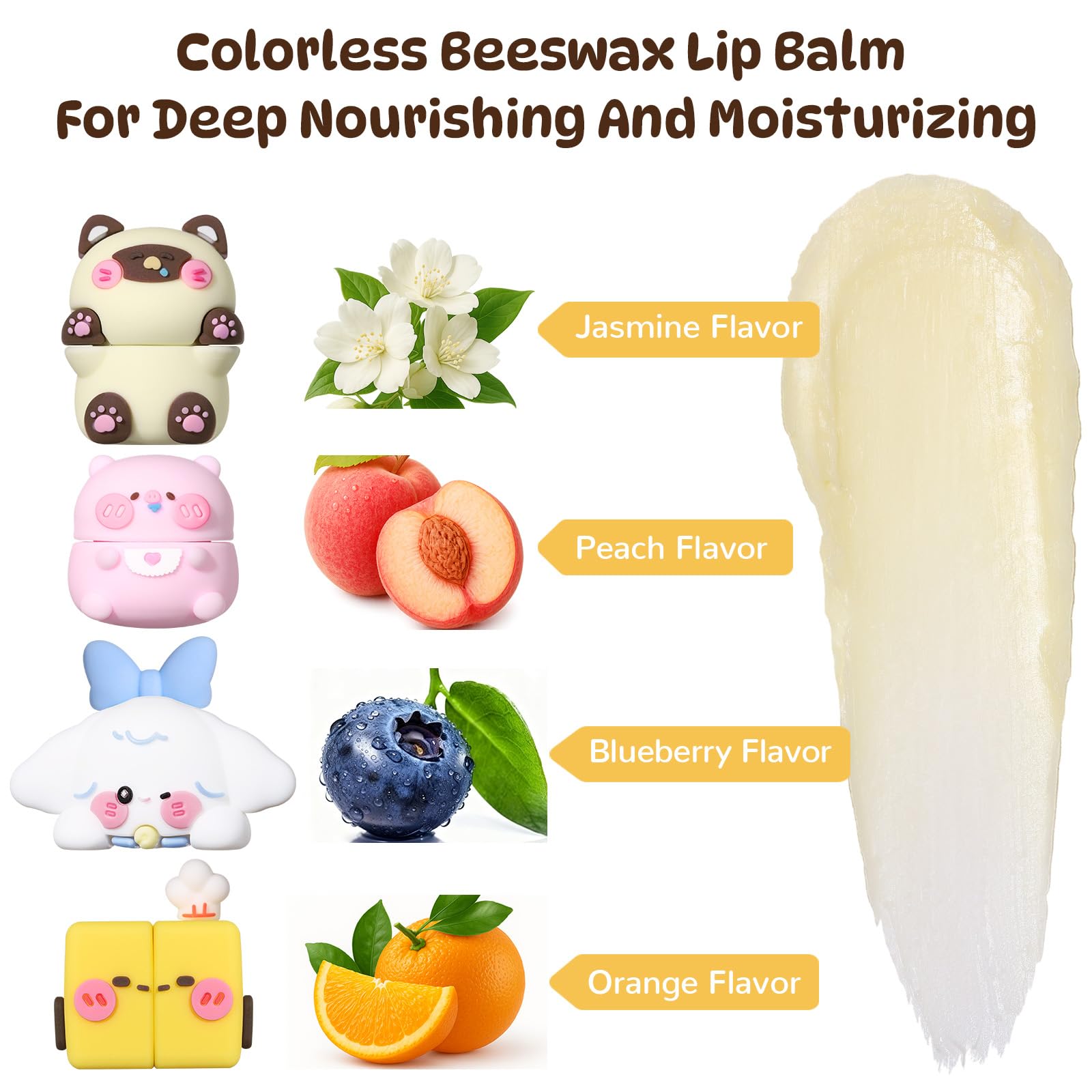 SUSIKEKI Cloud Comfort Lip Balm Peche saveur, application facile et réconfortante.