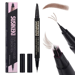 SUSIKEKI crayon sourcils double-face avec brosse angulaire pour des traits réalistes.