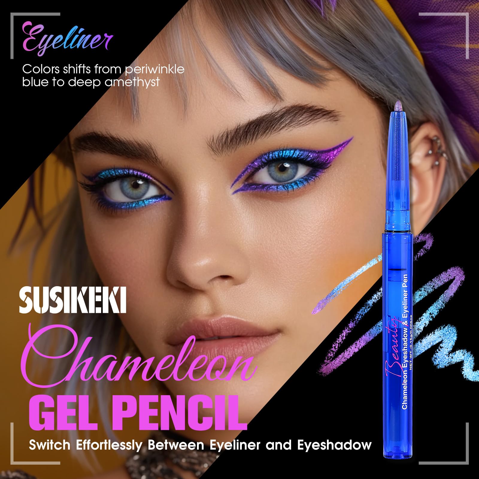 SUSIKEKI Eyeliner Gel Chameleon pailleté: lignes définies avec brillance.
