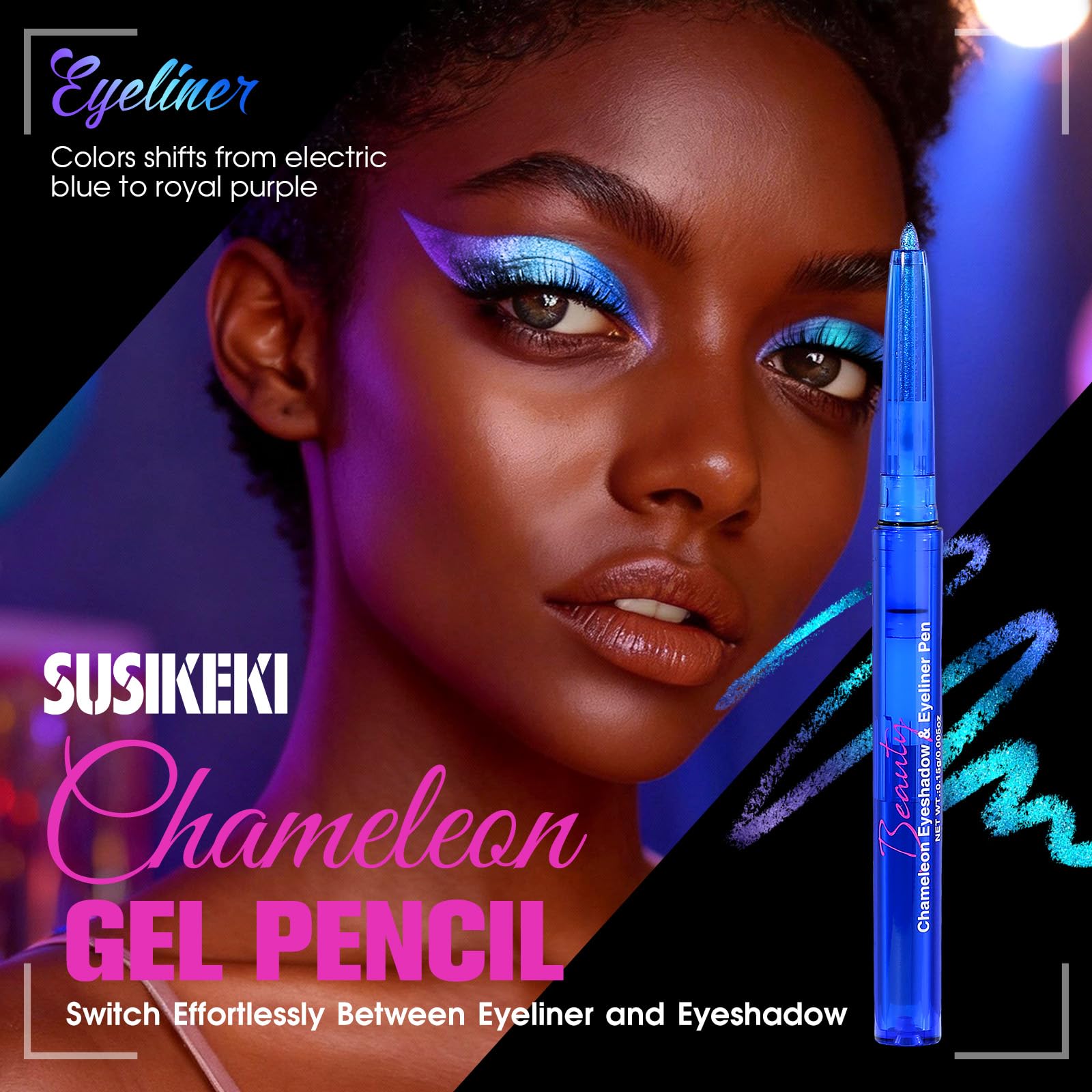 SUSIKEKI Œil chameleon glitter métallique pour un éclat magique