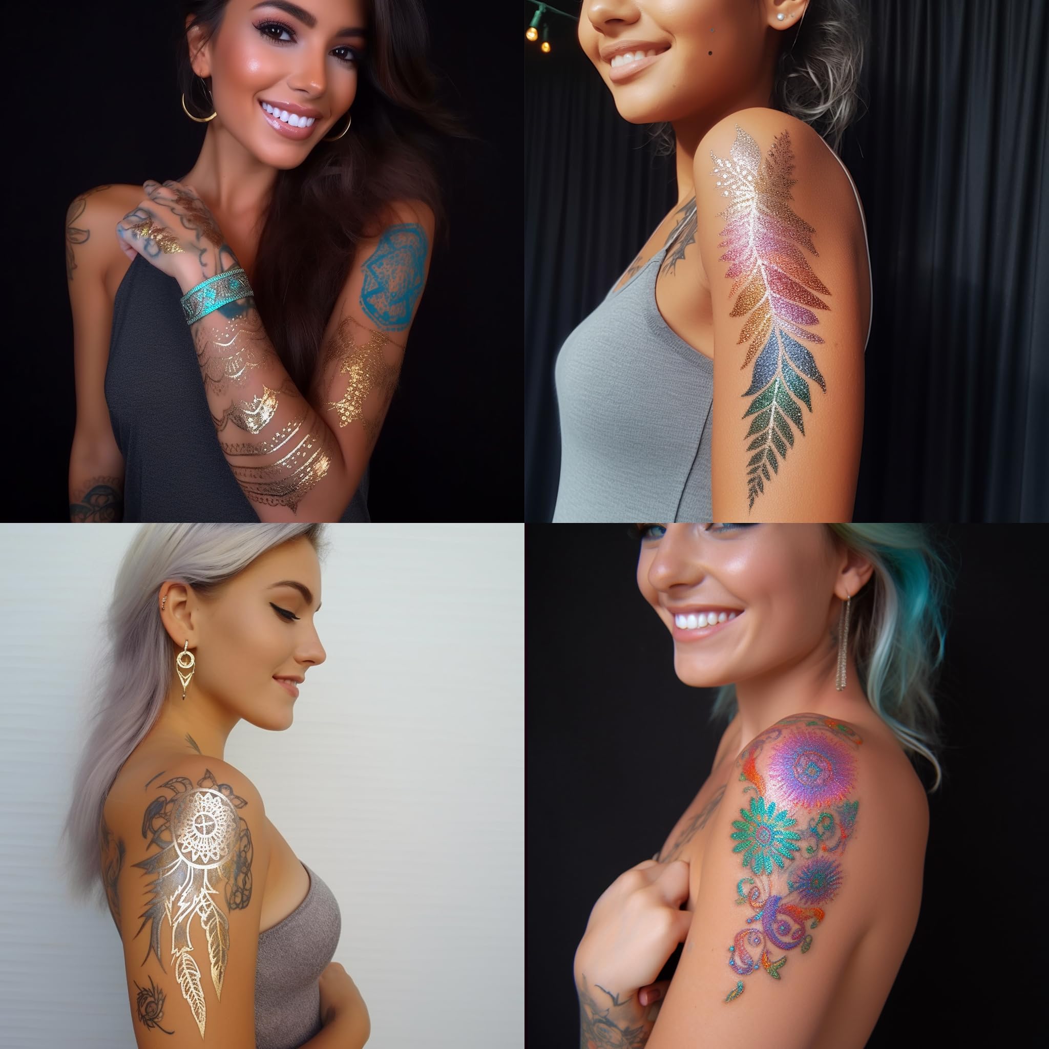 SUSIKEKI Stylo tatouage temporaire – kit complet avec stickers et pochoirs.