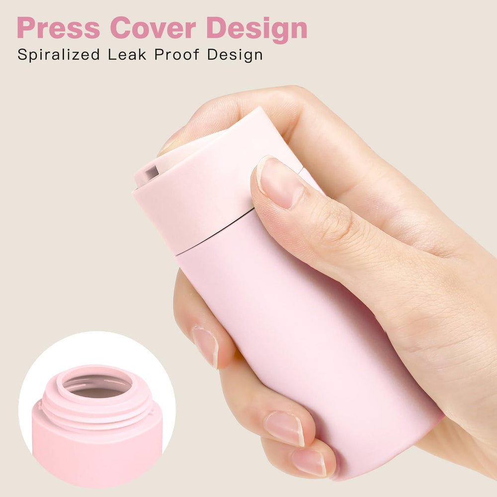 Bouteilles Suteng silicone rose 80 ml (2x), parfaites pour après-shampoing et gel douche.