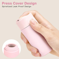 Bouteilles Suteng silicone rose 80 ml (2x), parfaites pour après-shampoing et gel douche.
