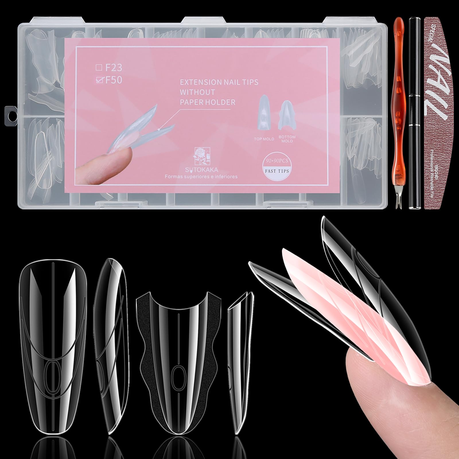 Kit SUTOKAKA ensemble 180 formes polygel sandwich, extensions précises.