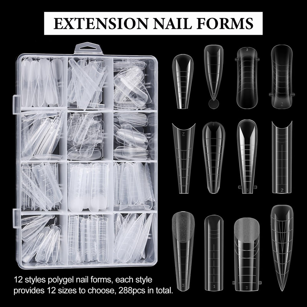 SUTOKAKA formes polygel 12 tailles pour ajustement précis des ongles.