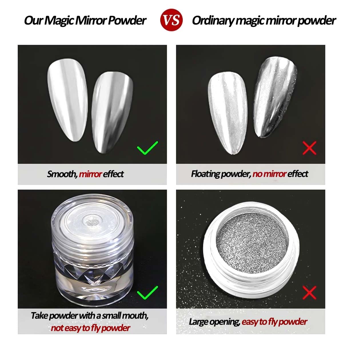 Kit complet SUTOZMIWE pour divers effets chrome et nail art.