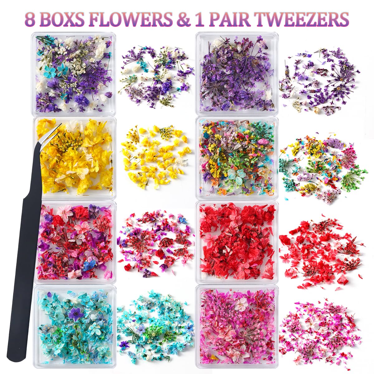 Petales miniatures colorés pour art des ongles avec SUTOZMIWE.