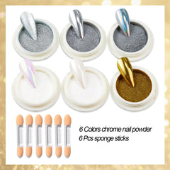 SUTOZMIWE poudre chrome argent, brillance métallique durable.