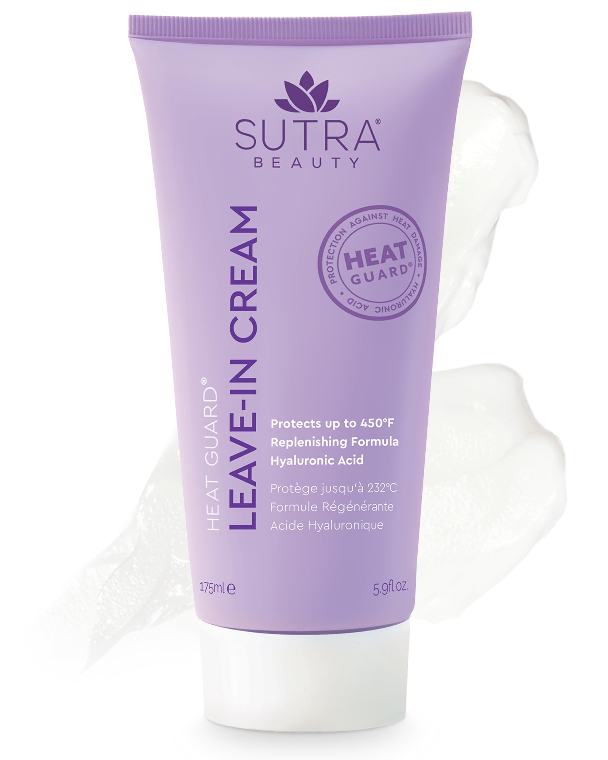 SUTRA Heat Guard Leave-In Cream hydrate en profondeur pour des cheveux souples sans rinçage.