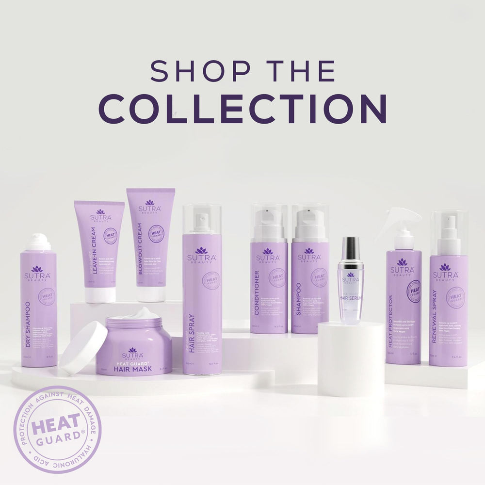 SUTRA Heat Guard complète le shampooing et l'après-shampooing pour des cheveux plus forts.
