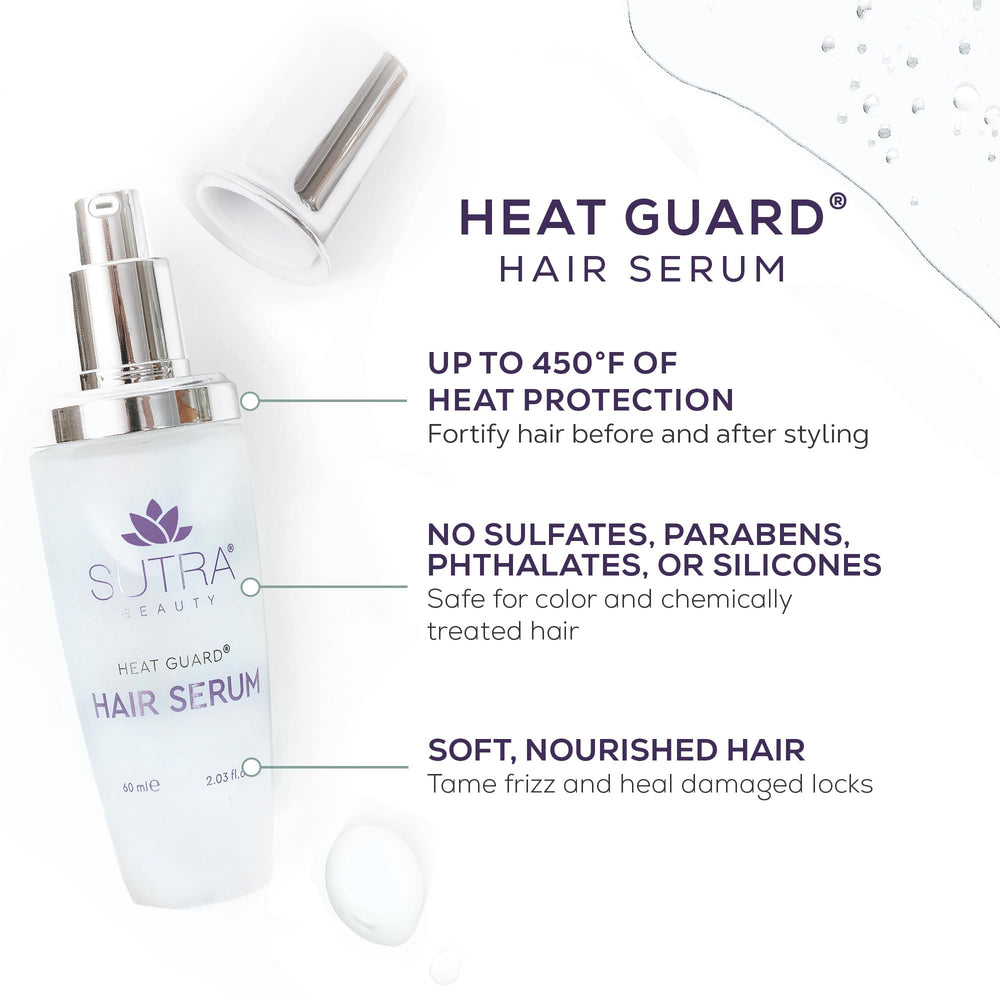 Ingrédients hyaluronique et argan dans le sérum Heat Guard, hydratation en profondeur