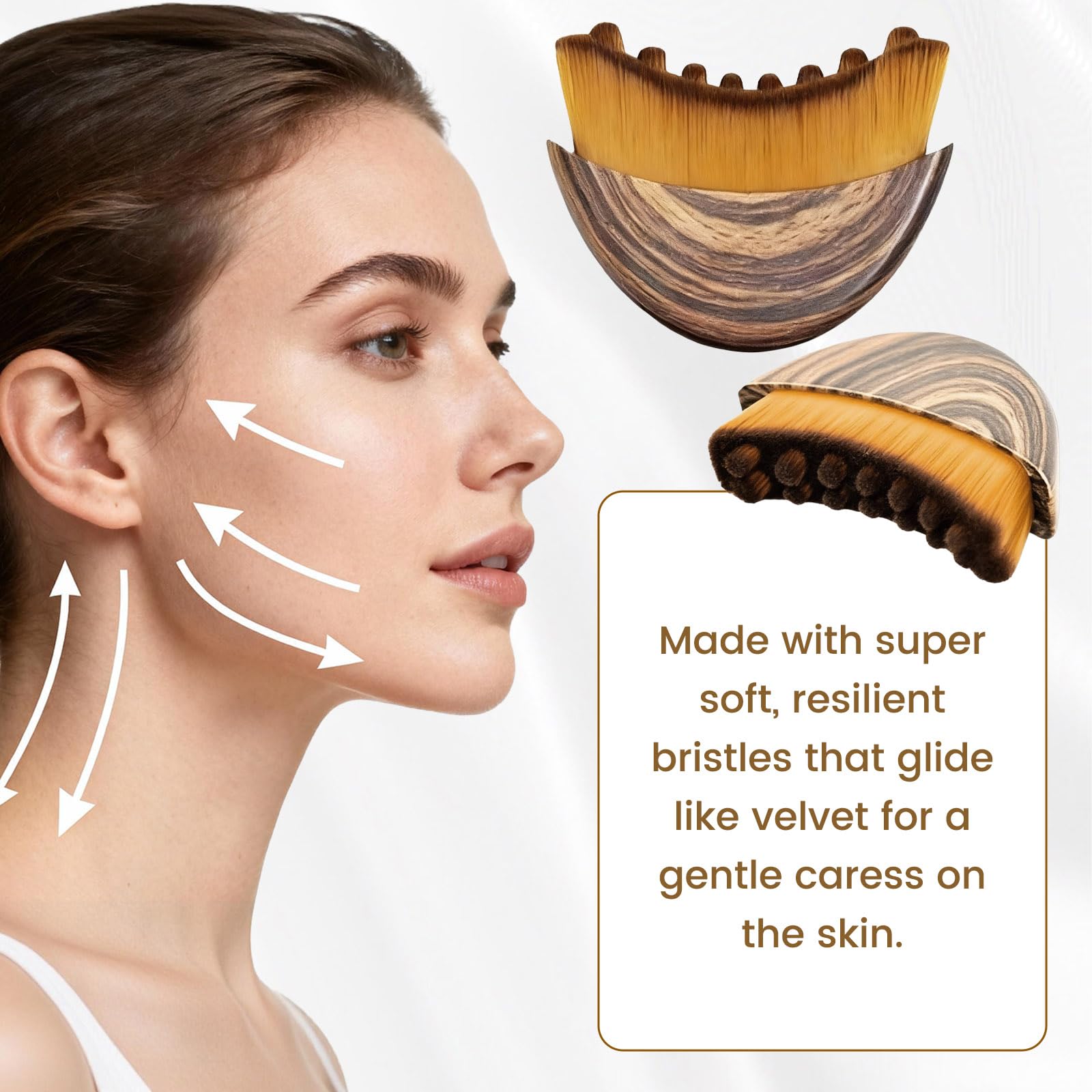 Sutrtcosg brosse contour lymphatique visage, ergonomique pour une prise en main confortable.