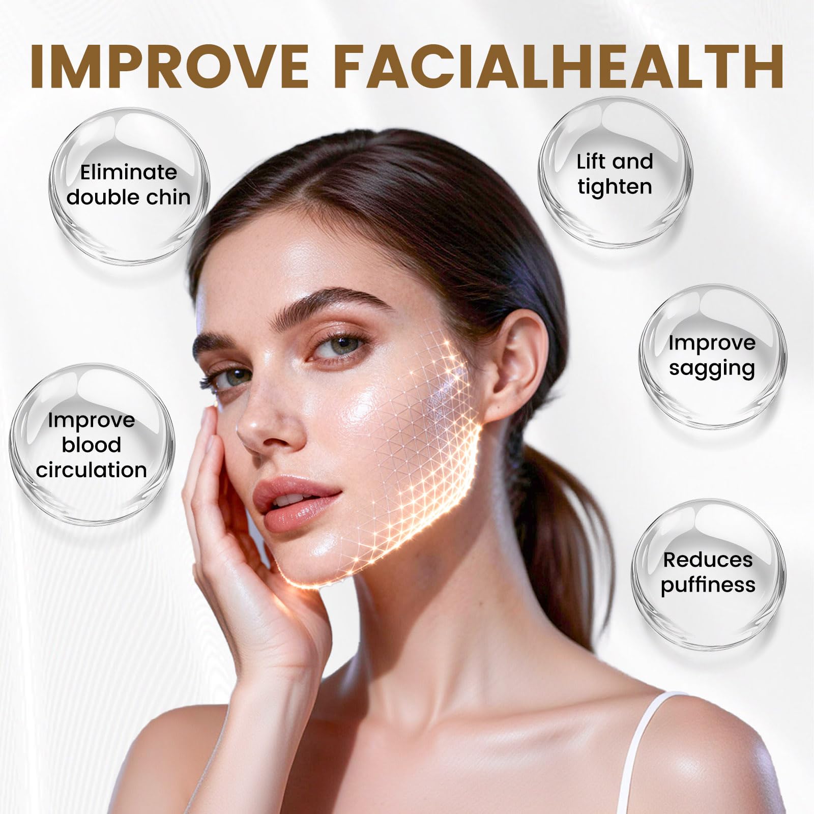 Sutrtcosg contour du menton et mâchoire avec précision pour tonifier le visage.