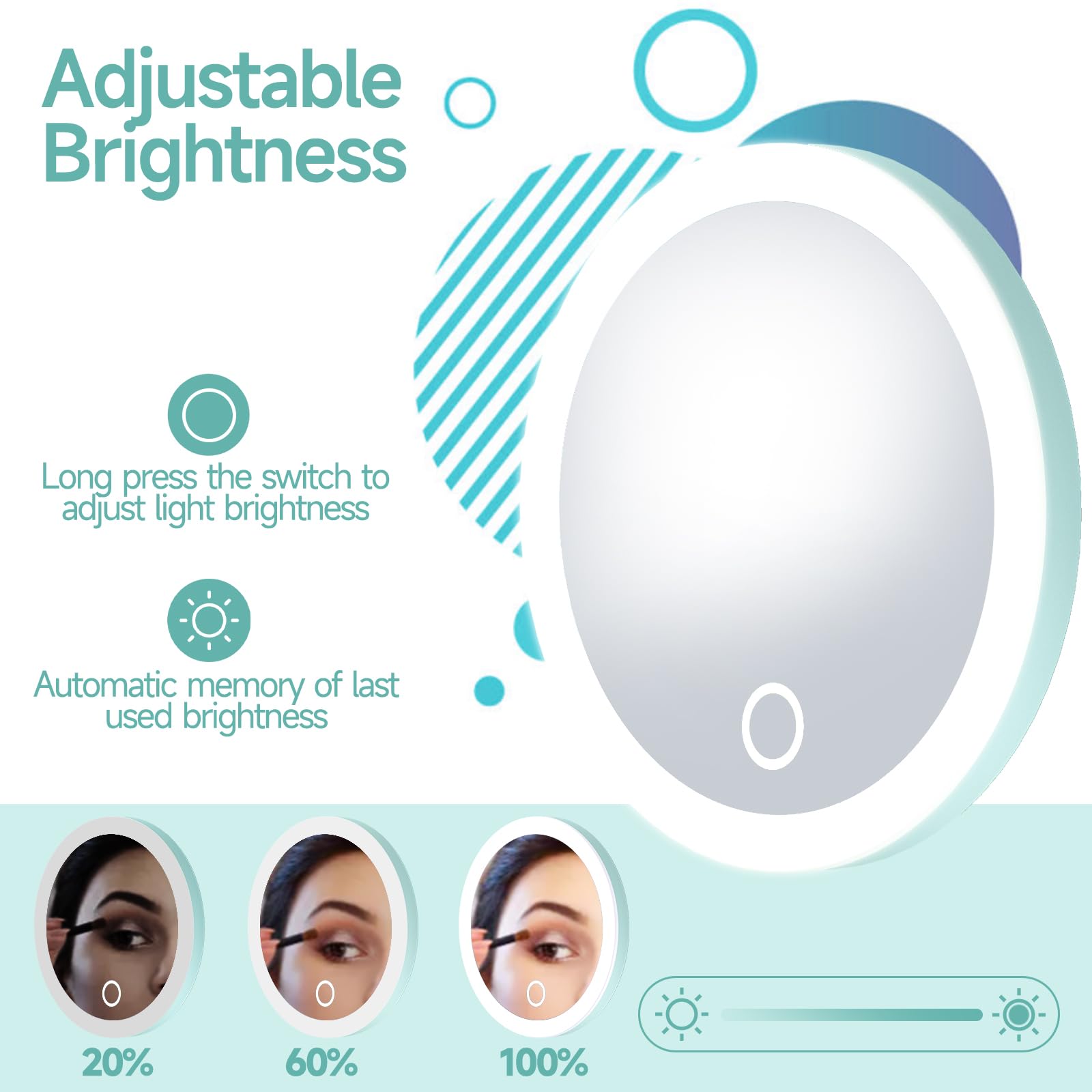 Miroir Suupvaor lumière reglable pour tout éclairage.