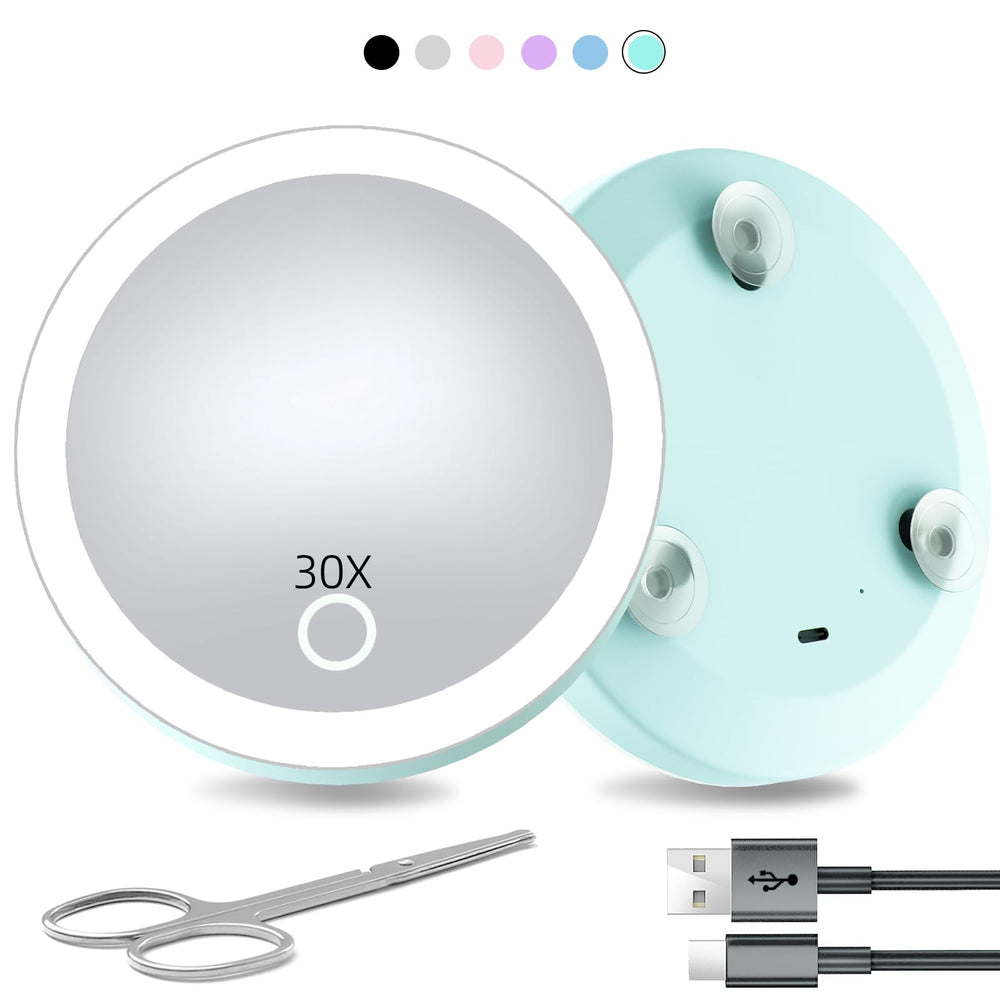 Miroir Suupvaor 30x avec lumière, zoom précis des pores.