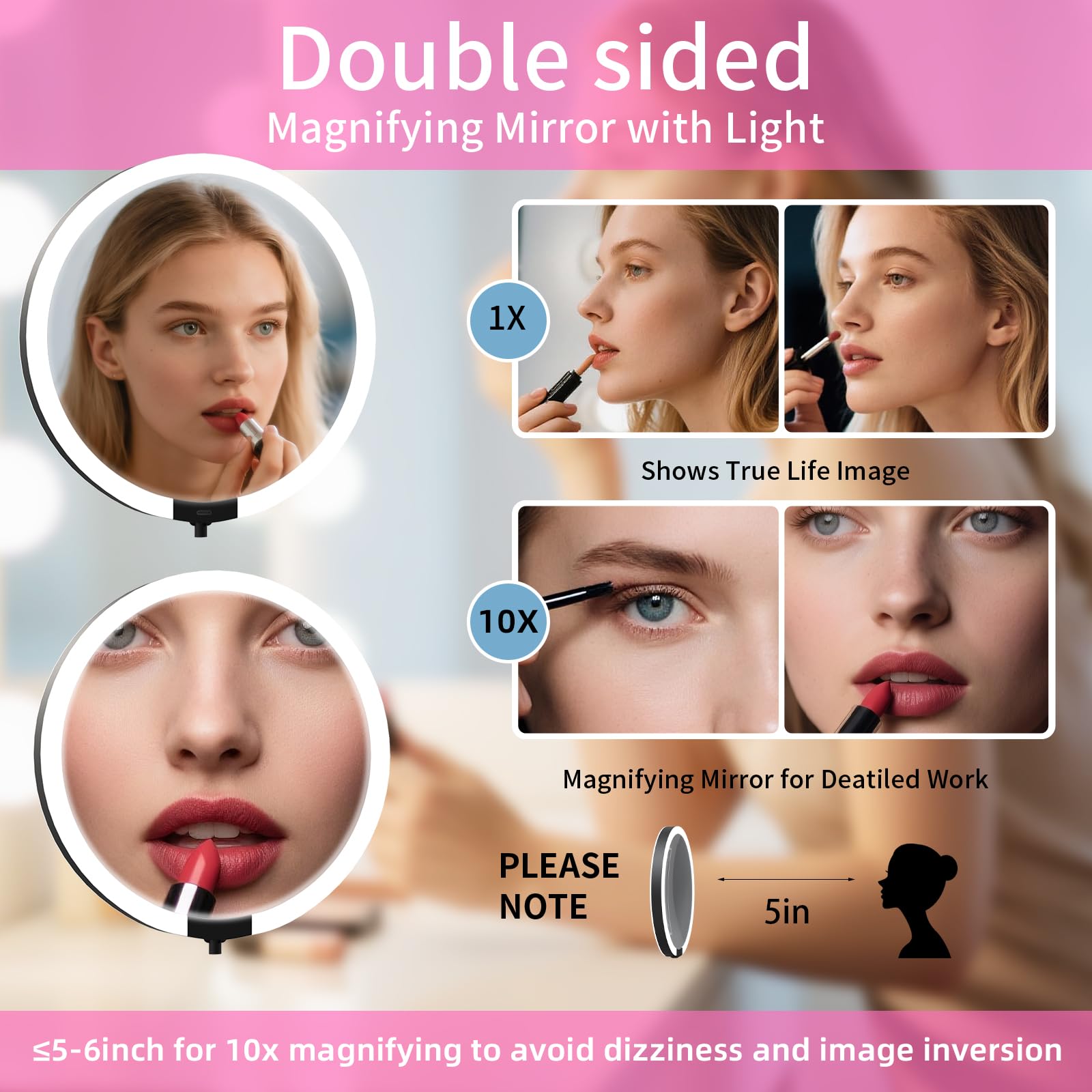 Miroir Suupvaor avec rotation à 360° et design pliable pour voyage