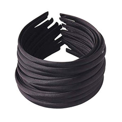 Suyegirl serre-tête satin noir 1 cm, idéal pour réunions et sport.