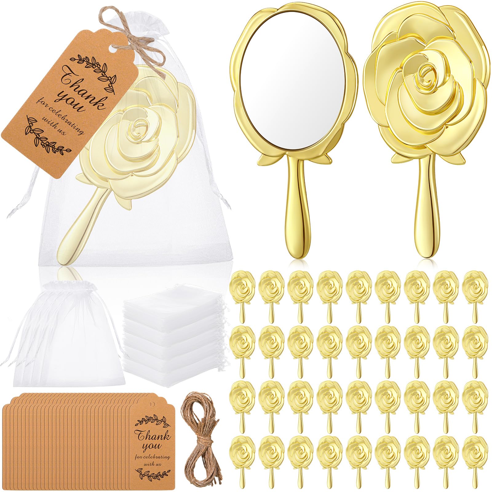 Suzile miroir portatif rose doré sur coiffeuse pour retouches maquillage