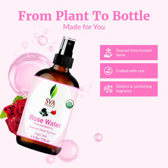 SVA ORGANICS Eau de Rose aromathérapie florale pour ambiance agréable
