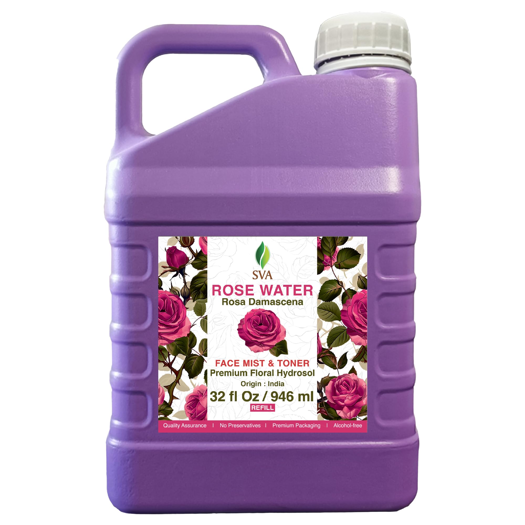 Eau de rose SVA : bouteille-brume, rafraîchit la peau et parfume légèrement.