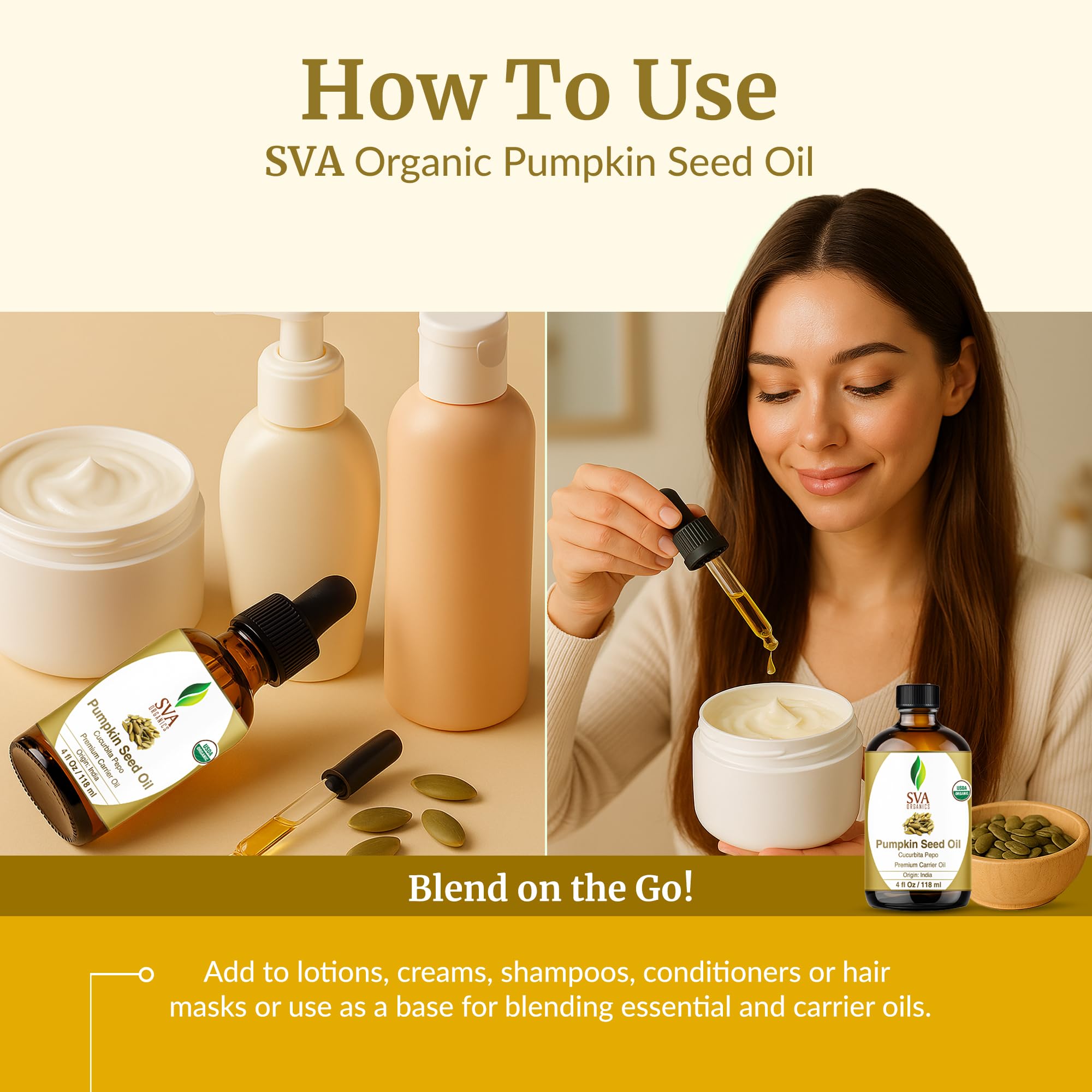 SVA ORGANICS huile pépins courge ajouter crème ou bain