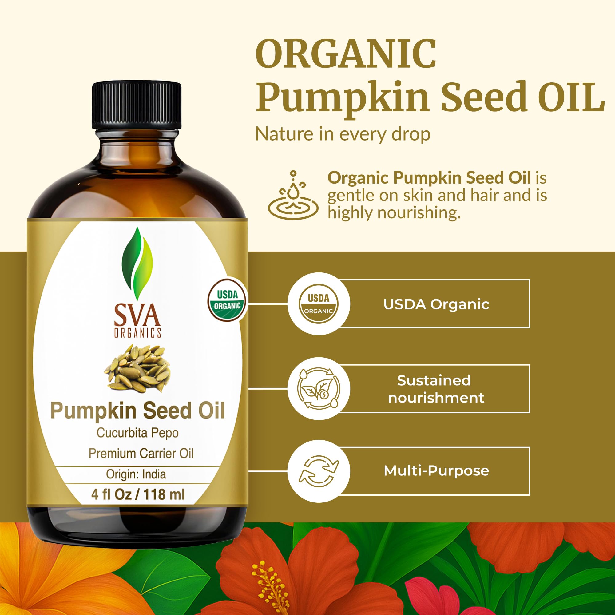 SVA ORGANICS huile pépins courge visage hydratation légère