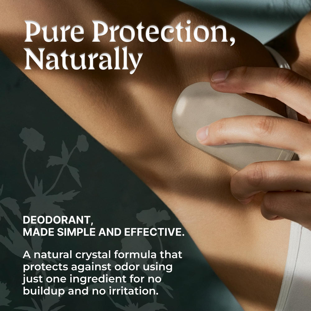 SVARA alun potassium baton-deodorant mangosteen, surface minérale lisse pour application précise.