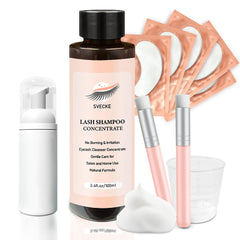 SVECKE kit nettoyage cils concentré avec bouteille et brosse pour un nettoyage ciblé