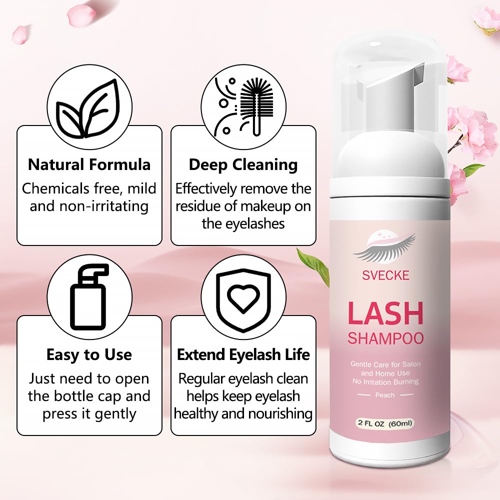SVECKE Lash Shampoo Kit: brosses-nettoyage fournies pour un soin délicat des cils