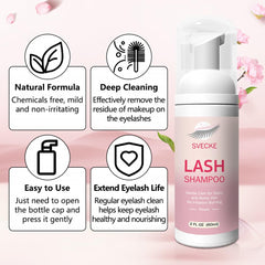 SVECKE Lash Shampoo Kit: brosses-nettoyage fournies pour un soin délicat des cils