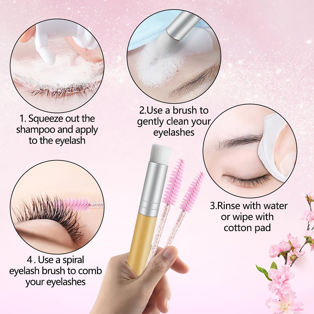 SVECKE Lash Shampoo Kit: emballage pêche élégant, accessoire attrayant du kit