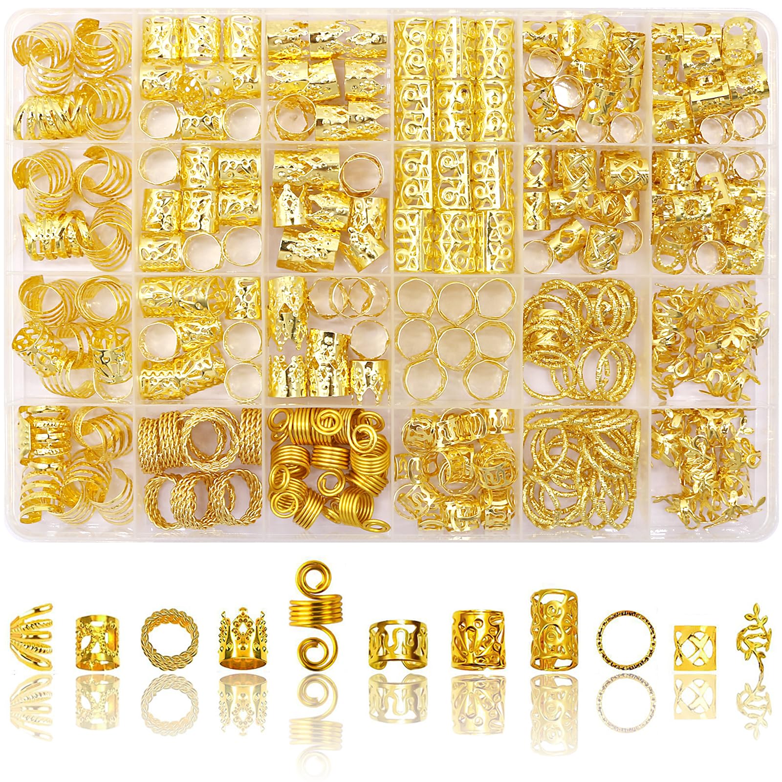 SVNMU clips spirale dorés pour tresses, fixation rapide et décor élégant.