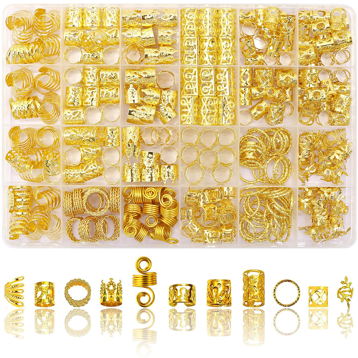 SVNMU clips spirale dorés pour tresses, fixation rapide et décor élégant.