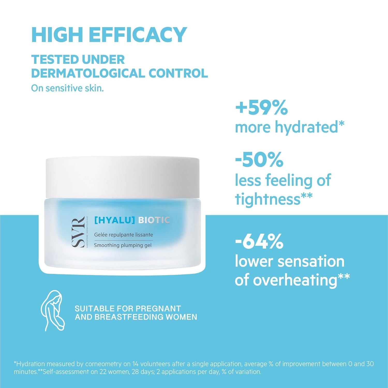 SVR HYALU Biotic – montage d'application quotidienne sur le visage.