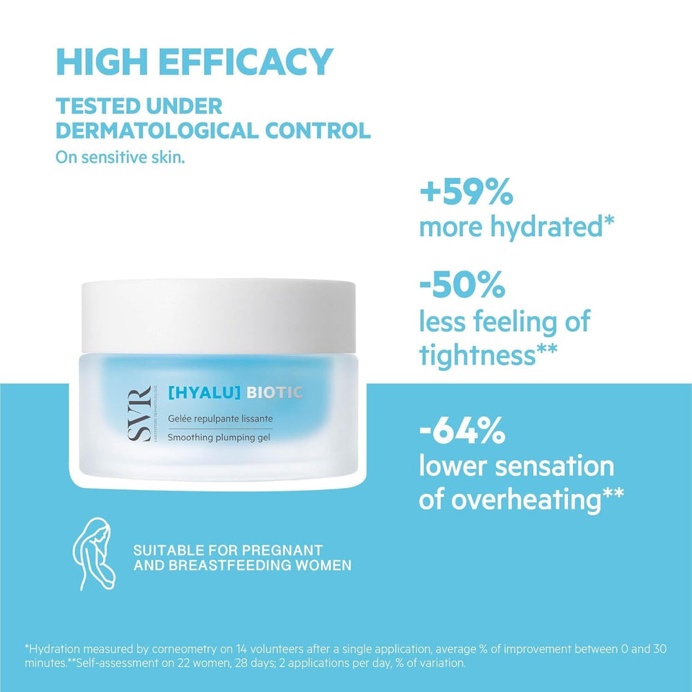SVR HYALU Biotic – montage d'application quotidienne sur le visage.