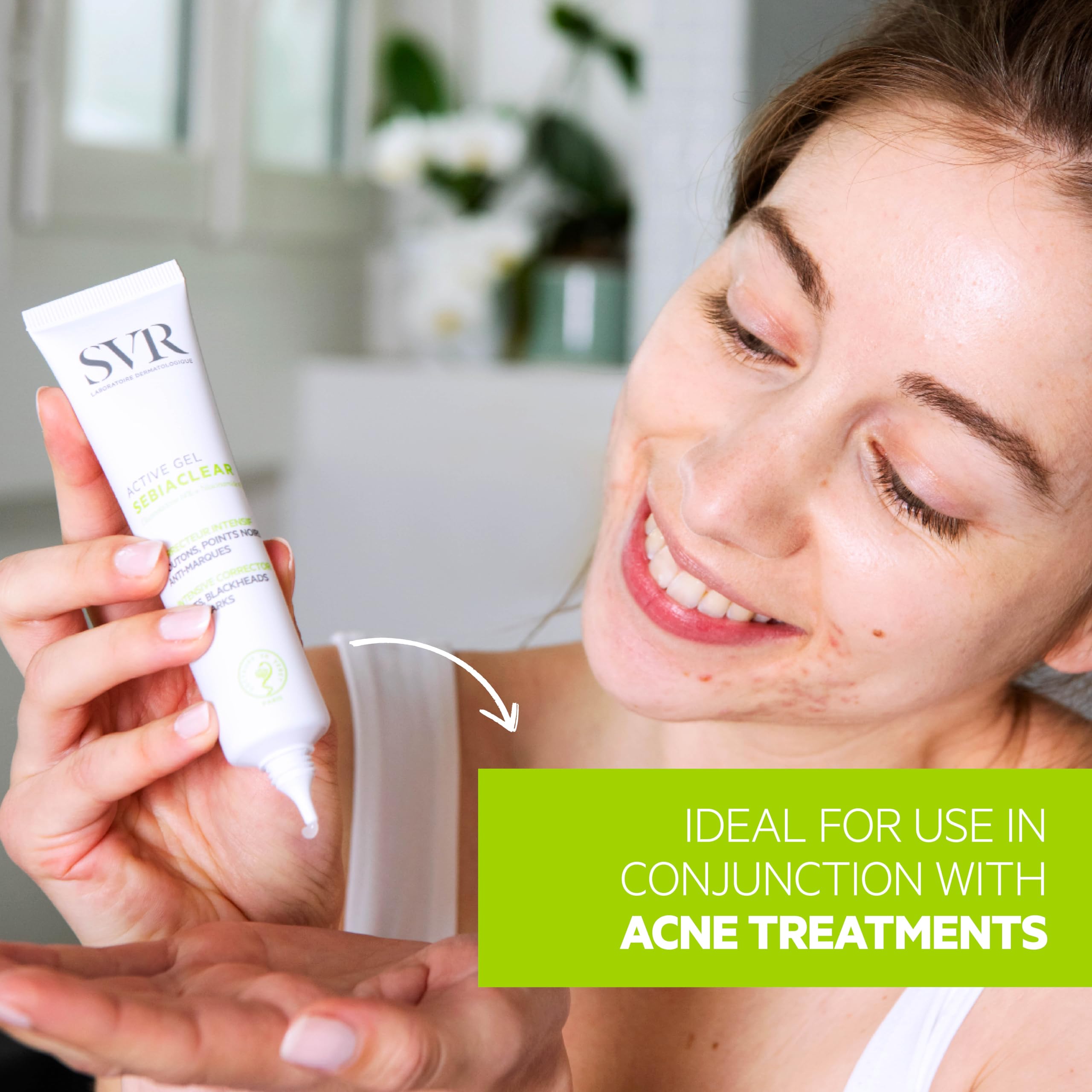 SVR Sebiaclear Active Gel — absorption rapide sans résidu gras.