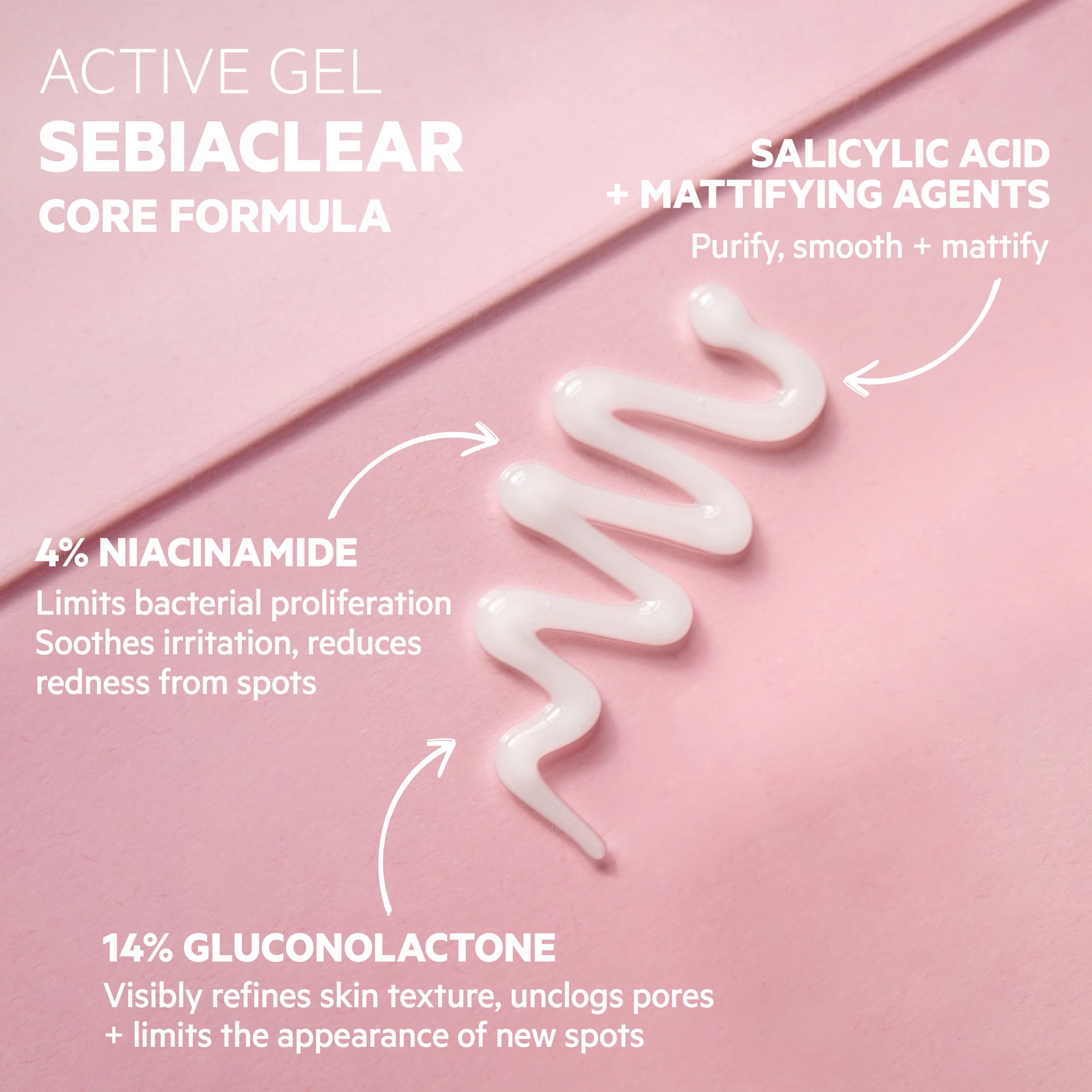 SVR Sebiaclear Active Gel — zone d’application visage facilitée et ciblée.