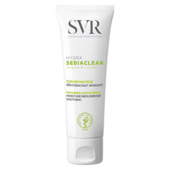 SVR Sebiaclear Hydra — flacon-pompe crème visage, apaisante et hydratante pour peau sensible acnéique.