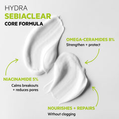 SVR Sebiaclear Hydra — sensation apaisante et hydratante sur peau acnéique sensible.
