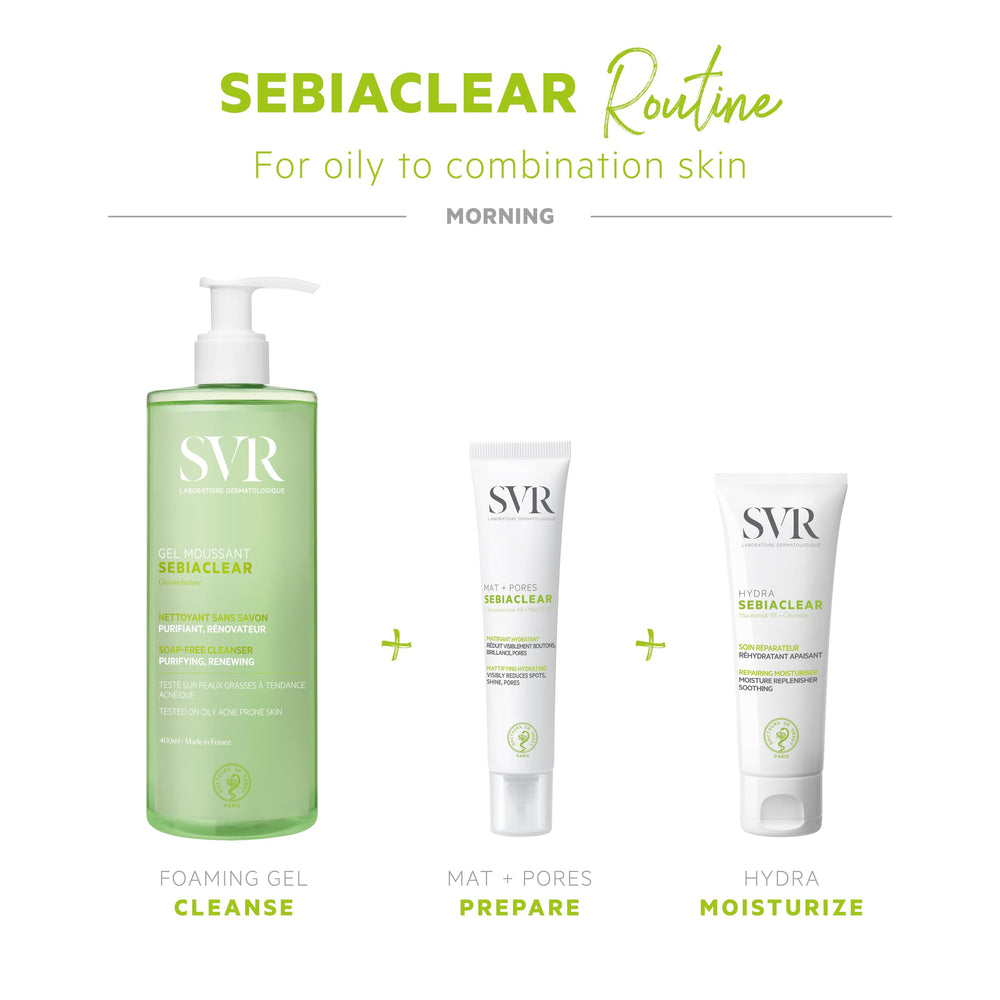 SVR Sebiaclear Mat+Pores – composition naturelle soutenant le contrôle du sébum et l’éclat.