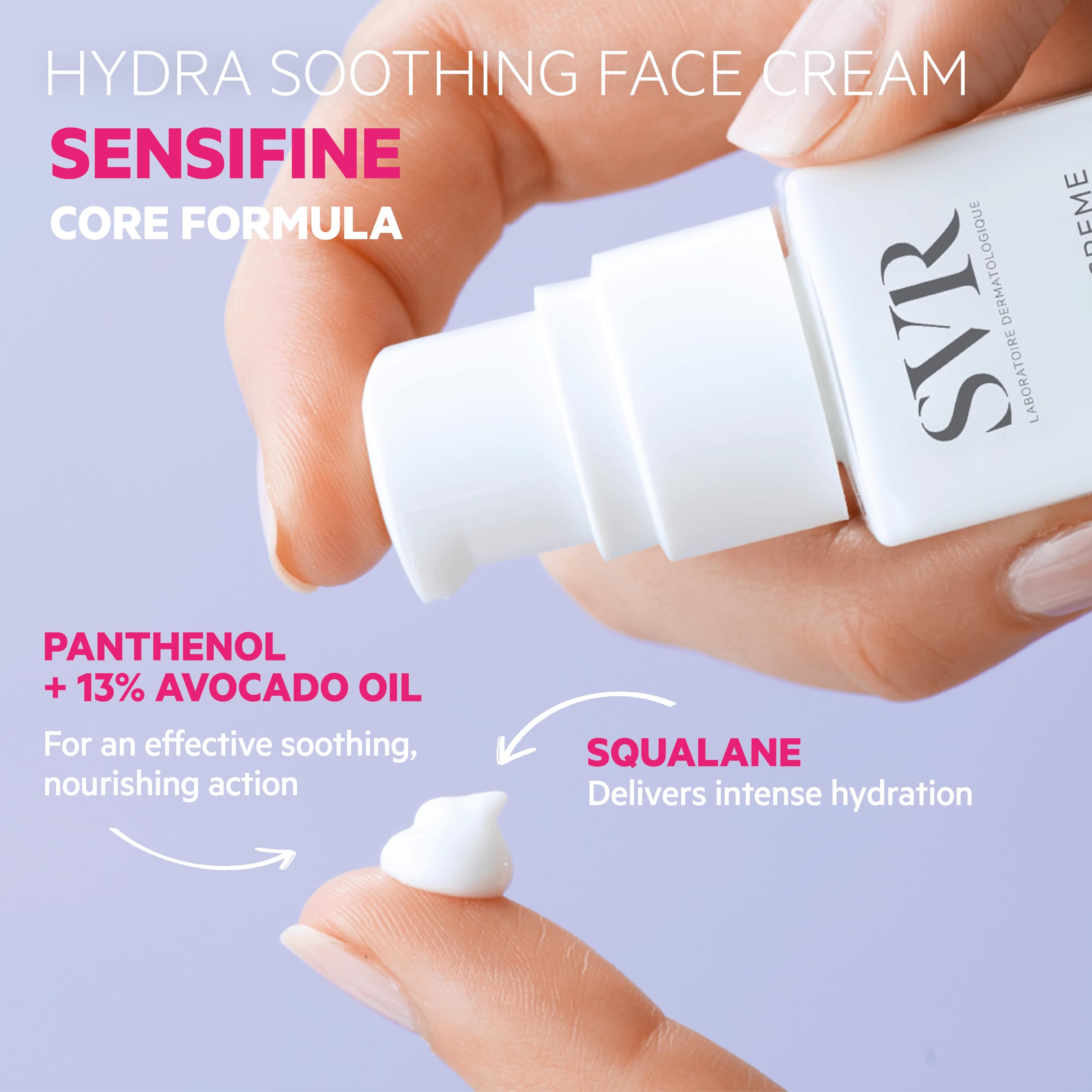 SVR Sensifine Hydra crème application matin et soir sur visage et cou.