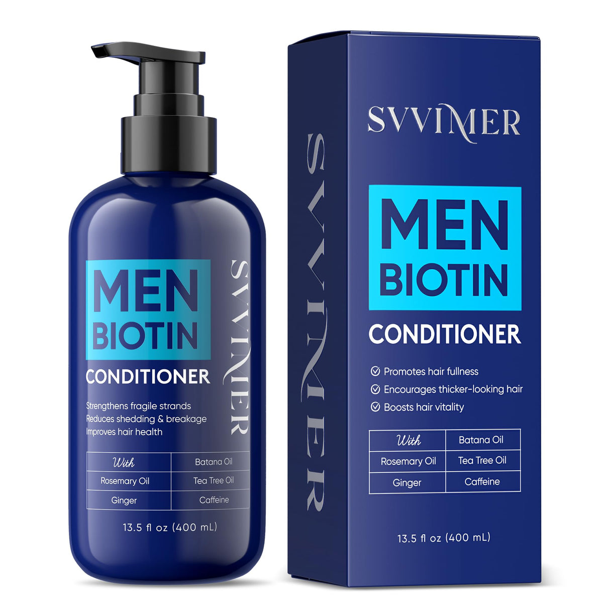 Svvimer après-shampooing biotine pour homme – bouteille prête à l'utilisation