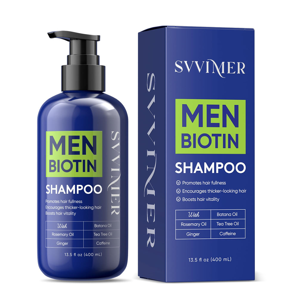 Svvimer Shampooing Biotine Épaisseur Cheveux Hommes pour plus de volume.