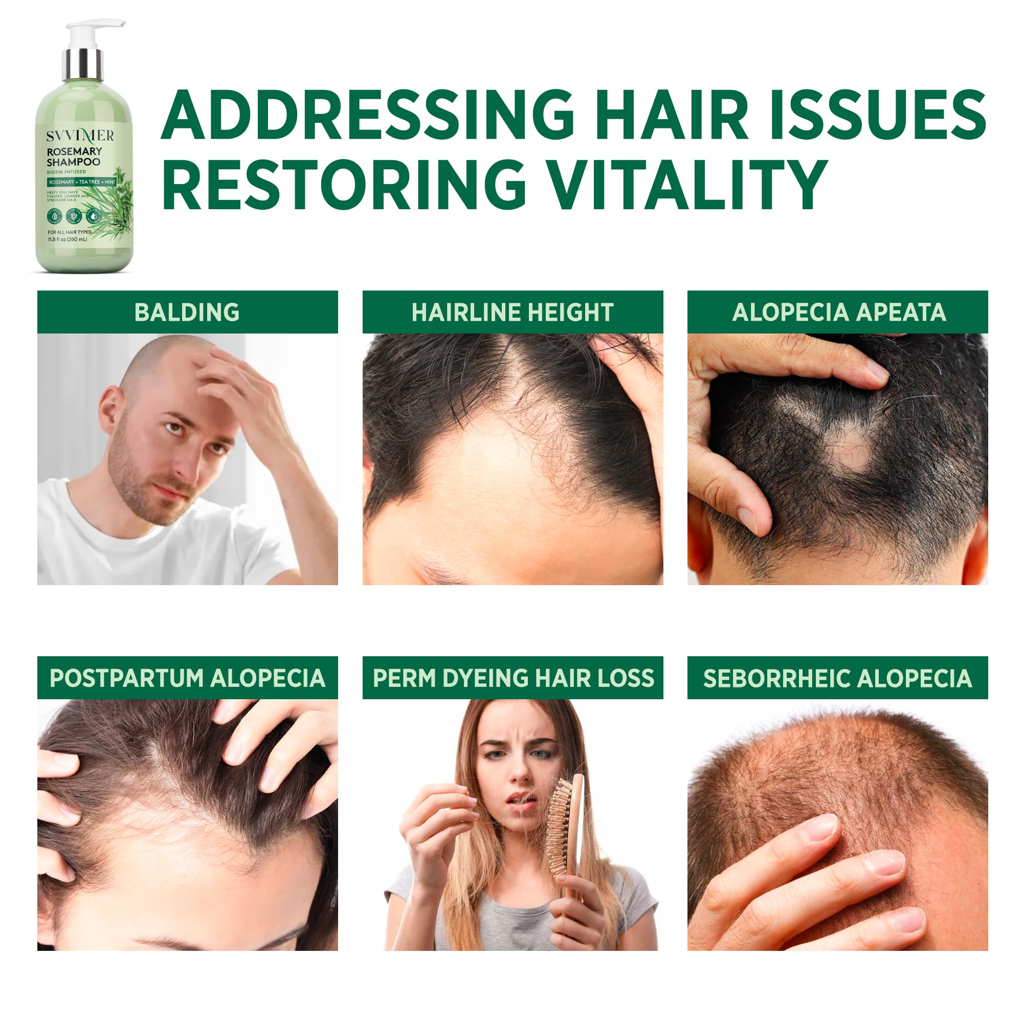 Apaisement du cuir chevelu grâce au Shampoing Romarin et à l’huile d'arbre à thé.