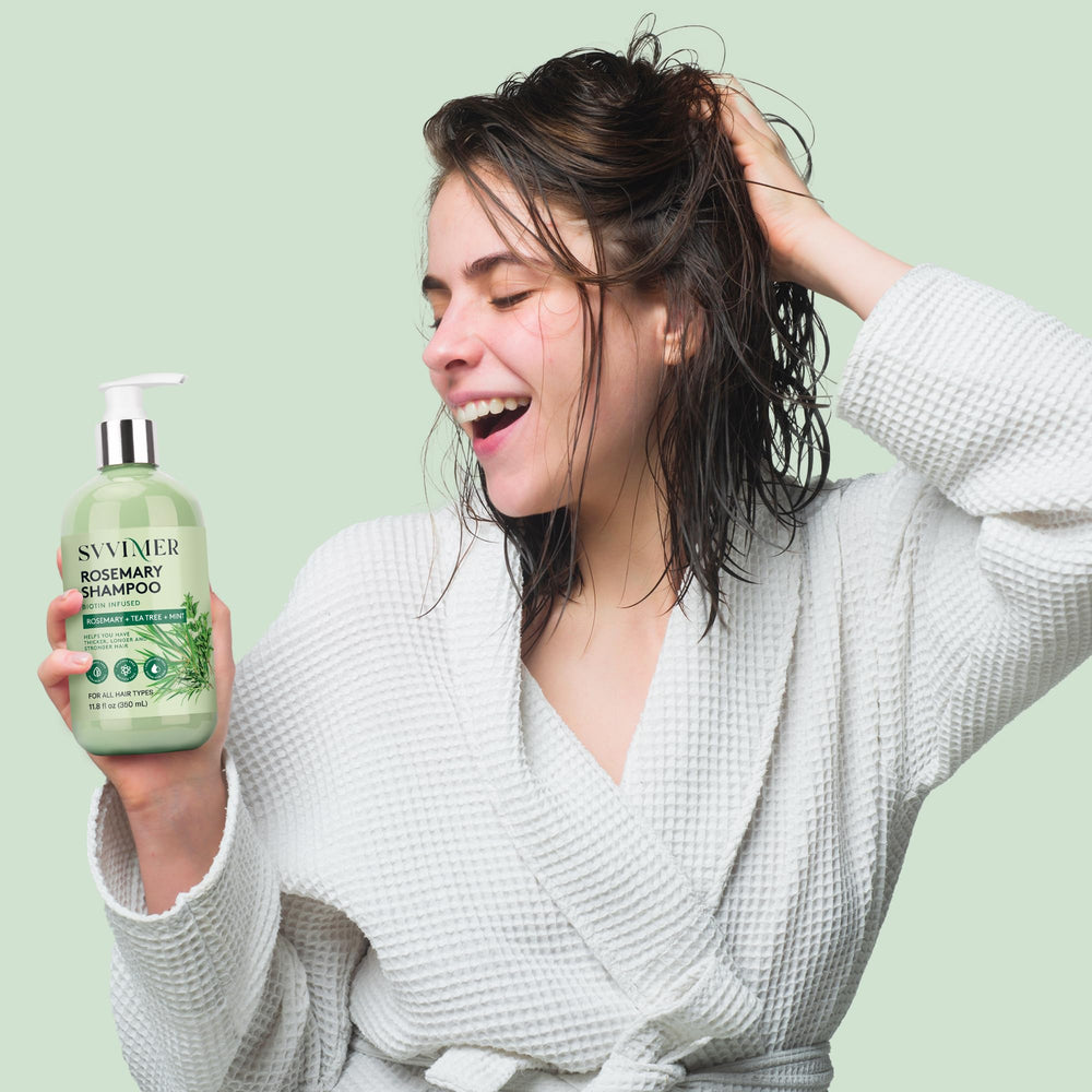Brillance naturelle et vitalité des cheveux grâce à Svvimer Romarin.