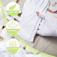 SWAKER gants coton hydratants pour mains sèches, améliorent l’absorption des soins.