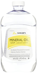 Swan Huile Minérale: bouteille prête à verser pour hydrater la peau.