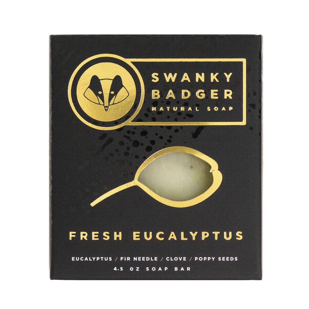 Swanky Badger Fresh Eucalyptus – mousse riche pour une douche hydratante et rafraîchissante.