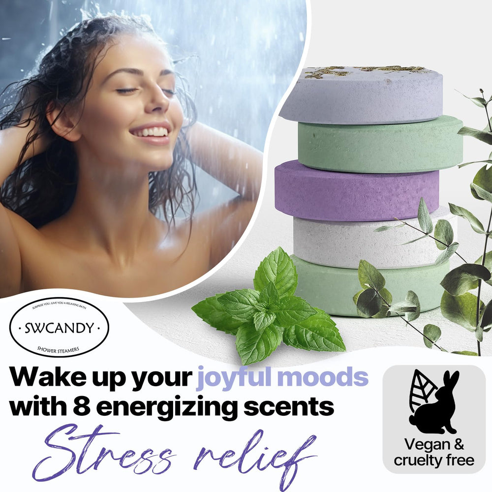 SWCANDY galets douche 8 parfums essentiels pour varier les moods